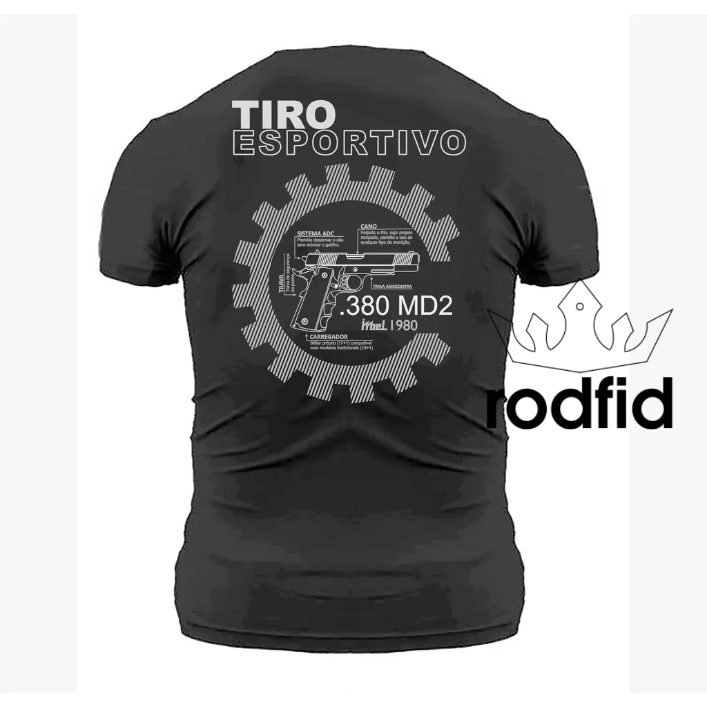 Camiseta Camisa Militar Imbel MD2 380 Camiseta COM TIRO ESPORTIVO Imbel MD2 380