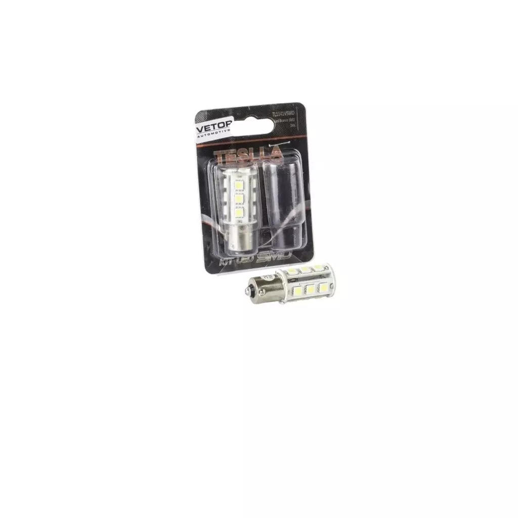 PAR LAMPADA 15 LED BAY15D 1 POLO P21/5W 1157 1141 12V SUPER  BRANCA TESLLA VETOR