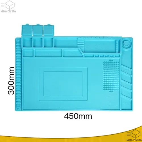 Tapete Manta Anti-estática Silicone Para Bancada - 450x300mm bancada de trabalho retrabalho solda troca de tela touch apoio peças parafusos Pronta Entrega OFERTA