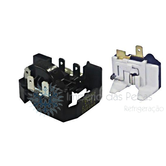 Kit Rele Klixon com 6 terminais + Protetor termico 110V 220V para Refrigeradores