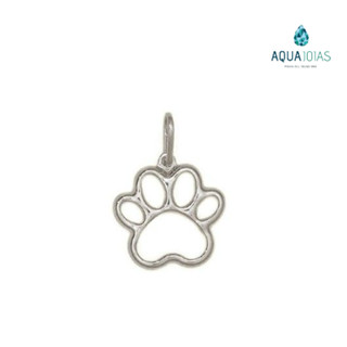 Pingente patinha de cachorro 15mm prata 925