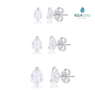 Kit trio de brincos gota prata 925
