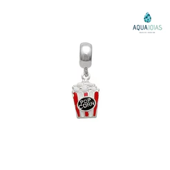 Berloque pipoca pop corn prata 925