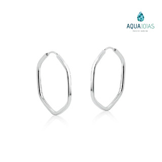 Argola hexagono 18mm Prata 925