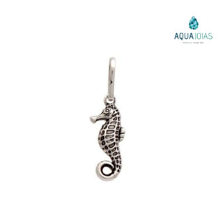 Pingente cavalo marinho prata 925 bali envelhecido 14mm