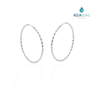 Brinco prata 925 argola redonda fio torcido 18mm