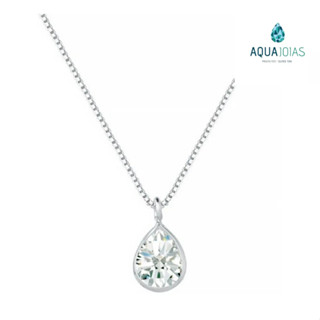 Colar Corrente Prata 925 Ponto de Luz Gota Prata 925 45cm