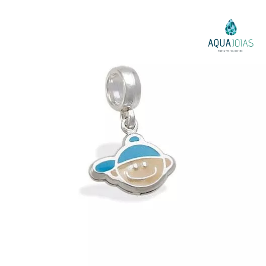 Berloque menino boné azul prata 925 em Oferta na Shopee