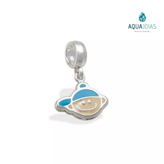 Berloque menino boné azul prata 925
