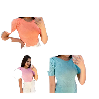 Blusa Feminina Pompom trico Manga Princesa Verão em Oferta na Shopee