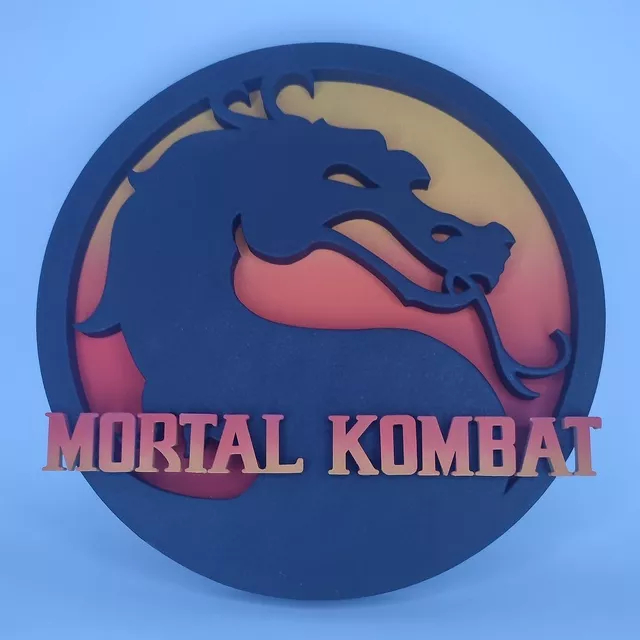Home Decor - Emblema , Logotipo, Placa Decorativa, Plaquinha, Games, Vídeo Games - Mortal Kombat
