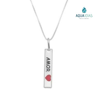 Colar cordão feminino prata 925 placa amor prata legitima gargantilha em Oferta na Shopee