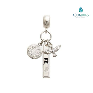 Berloque patua Espirito Santo São Bento placa fé prata 925 em Oferta na Shopee