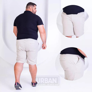 Bermuda Sarja Masculina Plus Size Brim Premium com Elastano em Oferta na Shopee
