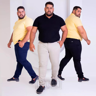 Kit 3 Calças Masculinas Plus Size Esporte Fino Brim Sport Fino Alfaiataria em Oferta na Shopee