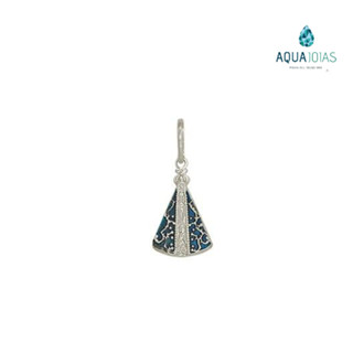 Pingente Nossa Senhora Aparecida 8mm x 20mm prata 925