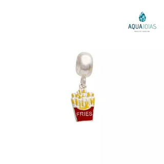 Berloque batatinha frita prata 925 em Oferta na Shopee