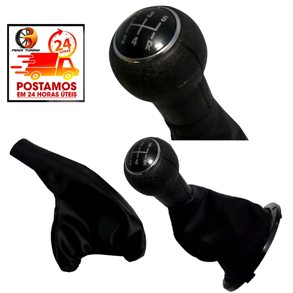 Coifa Com Manopla Cambio Compatível Gol G3 / Bola Preta+coifa F Mão