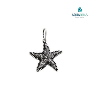 Pingente estrela do mar prata 925 envelhecida bali 15mm