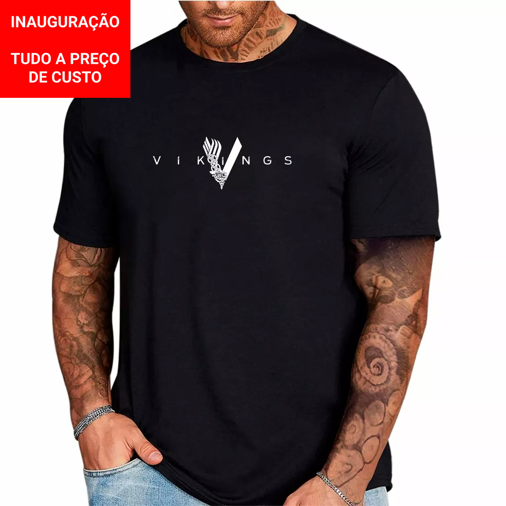 Camisa Masculina Coleção Blusa Série VIKINGS 100% Algodão