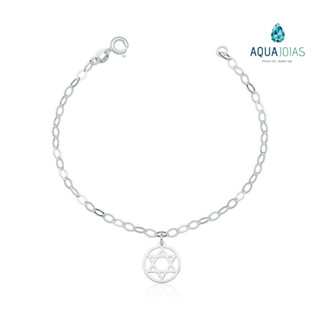 Pulseira estrela de davi prata 925 feminina