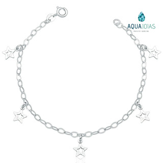 Pulseira Femina Prata 925 5 estrelas pendentes