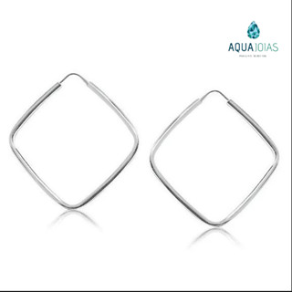 Brincos argola prata 925 quadrado 18mm