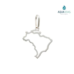 Pingente em prata 925 mapa do Brasil