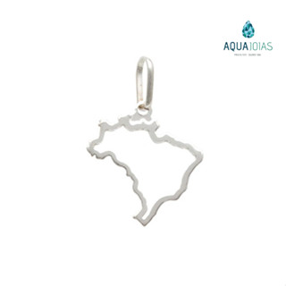 Pingente em prata 925 mapa do Brasil