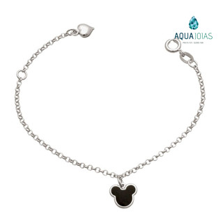 Pulseira infantil mickey prata 925