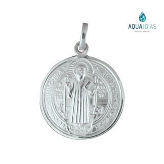 Pingente medalha São Bento Prata 925