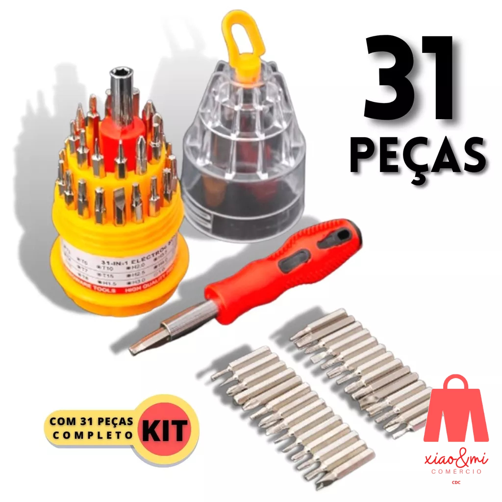 Jogo Chave de Precisão 31 em 1 Ferramenta Fenda Philips Compacto Envio Rapido em Oferta na Shopee