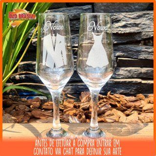 01 Taça de Champanhe SM 186ml - Vidro - Personalizada (TRANSPARENTE)