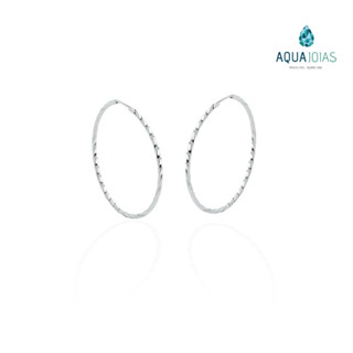 Brinco argola redonda fio torcido 21mm prata 925