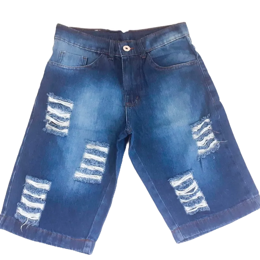 Bermuda Jeans Masculina Slim Com Lycra Elastano