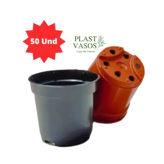 Kit 50 Vasos Pote Numero 6 Preto Suculentas Mini Plantas Cactos COR :