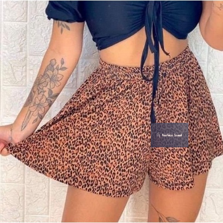 shorts feminino soltinho gode Preto ou Oncinha