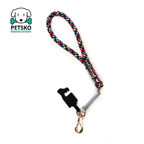 Guia de Corda Roliça com Amortecedor para Cachorro de Grande Porte 35cm x 16mm - Pitbull, Rottweiler