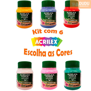 Tinta Acrílica Fosca 37 ml - Kit Escolha 6 Cores - Acrilex em Oferta na Shopee