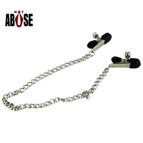 Estimulador Prendedor Seios Mamilo Grampo Com Corrente Inox Sex Shop