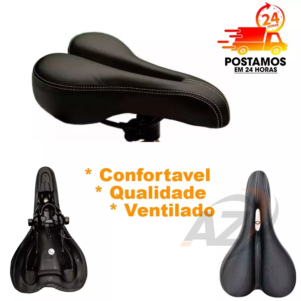 Banco de Bicicleta - Banco Bicicleta - Selim Gts Tec Bicicleta Confortável Vazado - Corino