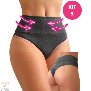 VIÉRE Kit 5 Calcinha Fio Fitness Cós Alto FIO Duplo