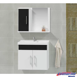 Conjunto Dubai Gabinete de banheiro com cuba e espelheira