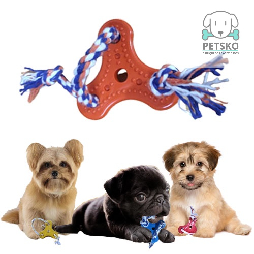 Brinquedo Mordedor com Corda para Cachorro Filhote Porte Pequeno ...