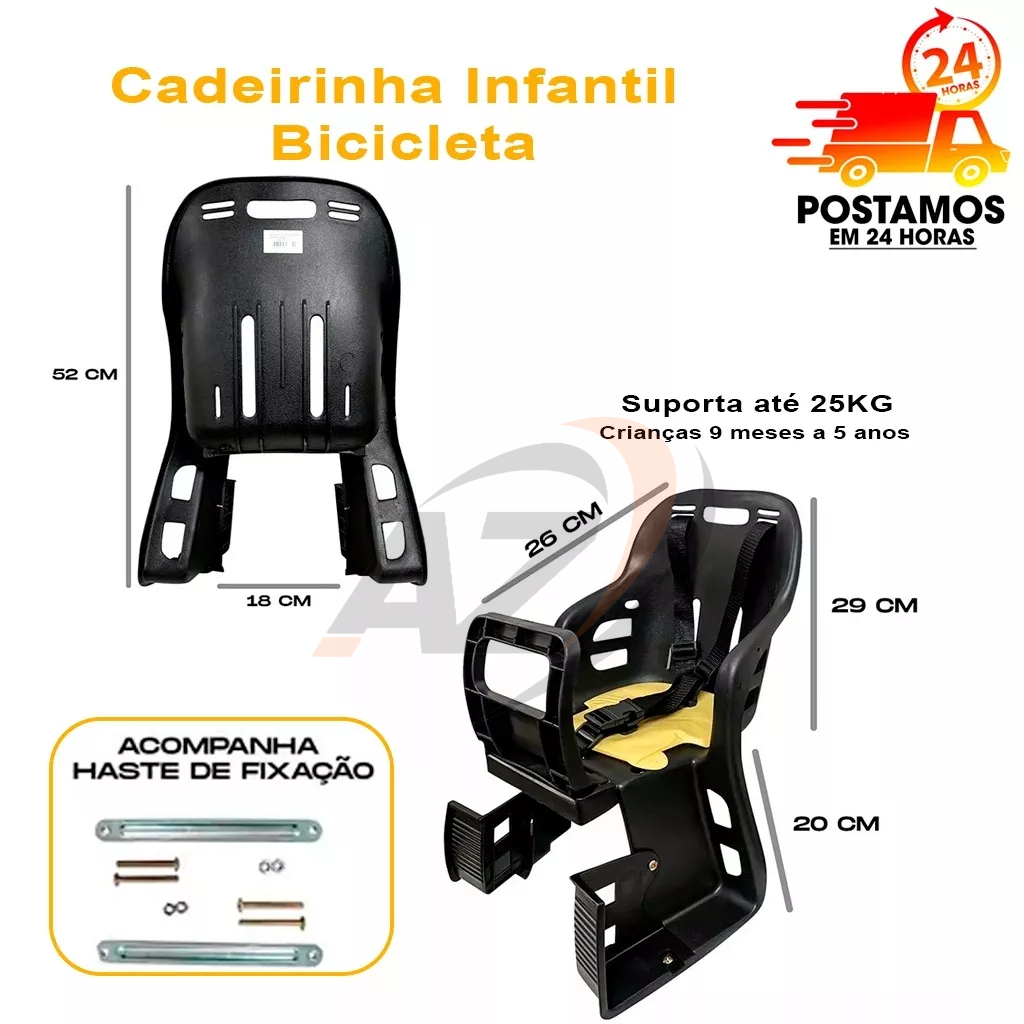 Cadeirinha Traseira para Bagageiro Bicicleta Cadeira Infantil Cadeirinha Criança até 25kg em Oferta na Shopee