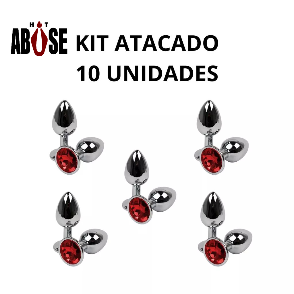 Plug Anal Aco Inox Kit Revenda Sex Shop 10 unidades Tamanho Pequeno