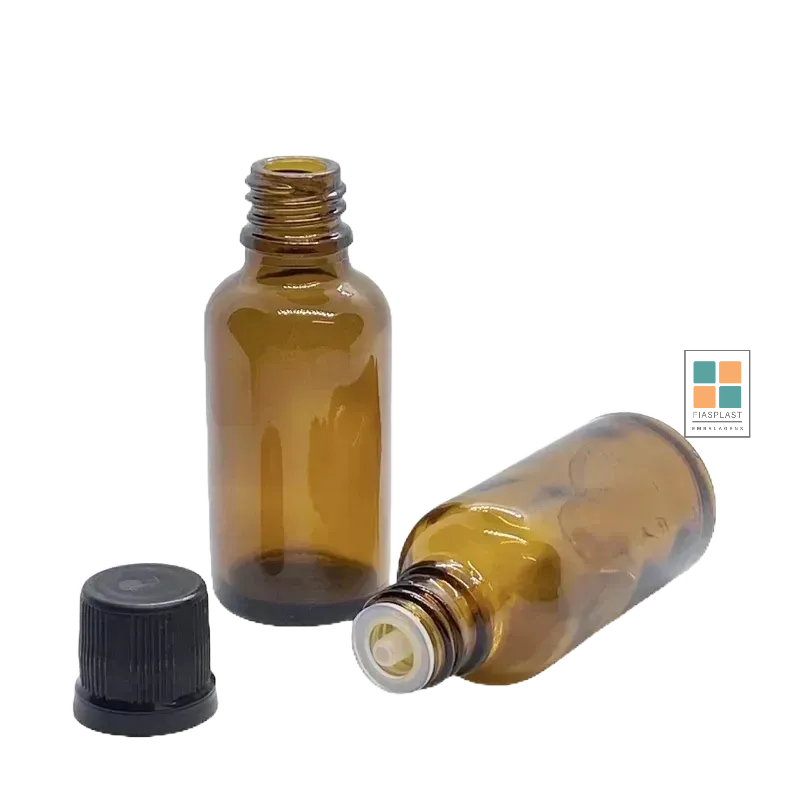 Frasco de Vidro Âmbar Com Batoque Gotejador 30ml (50 Unidades)