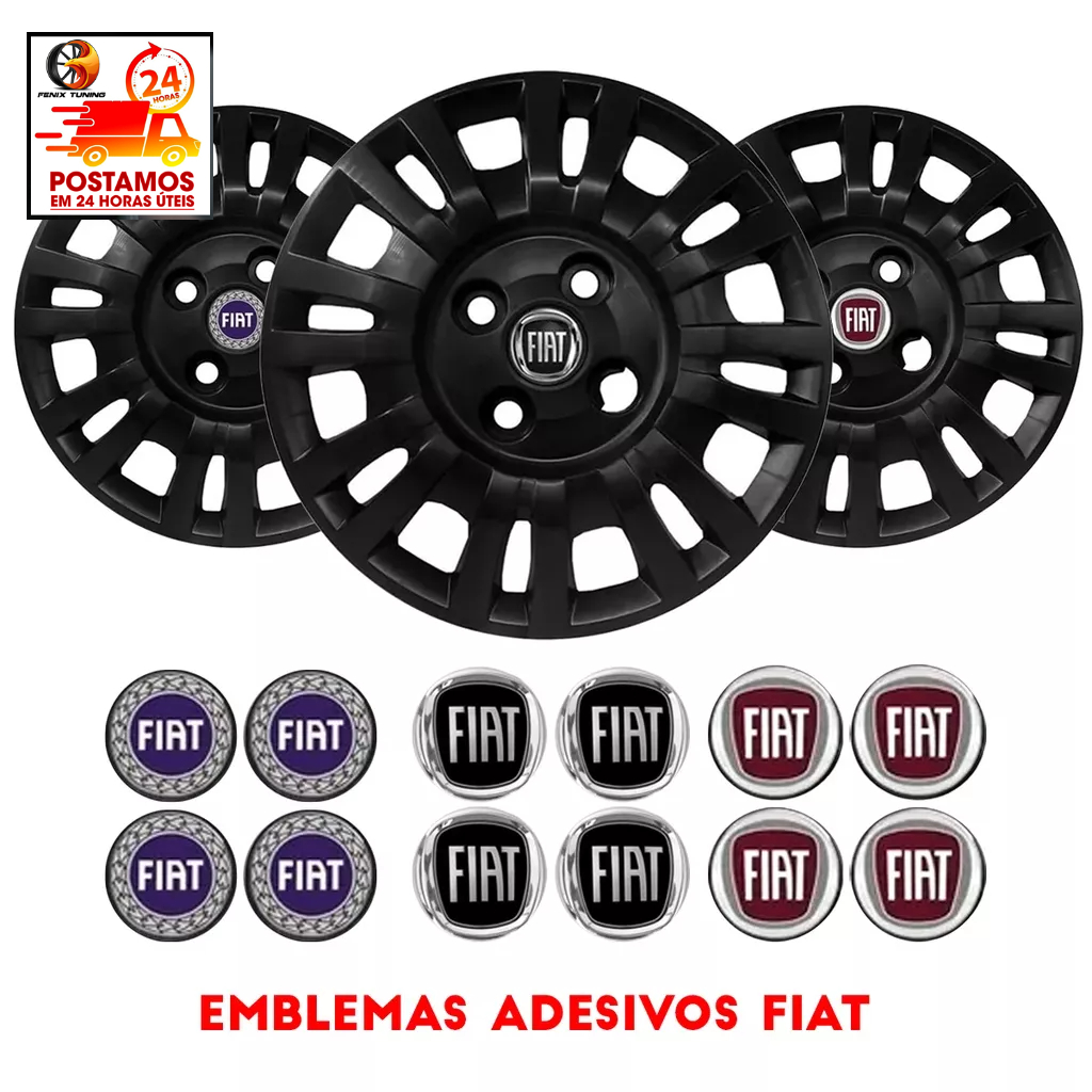 Calota Preta Aro 13 Palio Fire Economy Uno Mille Siena em Oferta na Shopee