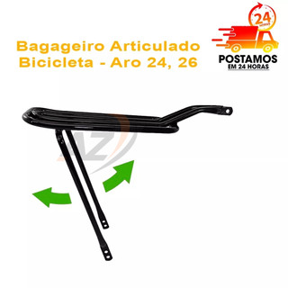 Bagageiro Rabetão Mtb Garupa Bicicleta Aço Tubo Grosso Aro 24 Aro 26 Aro 29