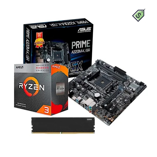 Kit Upgrade Ryzen 3 3100 Asus Prime A320m-k Amd 16gb